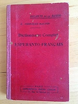 Dictionnaire Complet Esperanto Francais