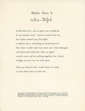 Maybe There Is, Rook Press Broadside, signed by the author, 1/100