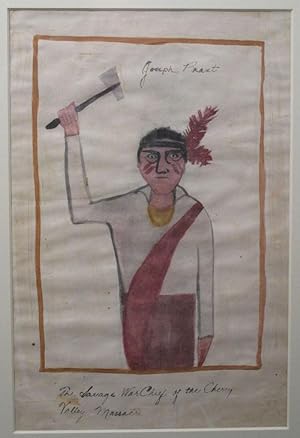 Watercolor Painting : 'Joseph Brant: The Savage War Chief of the Cherry Valley Massacre' [caption...