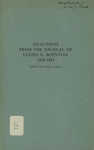 Selections from the Journal of Lucien C. Boynton, 1835-1853