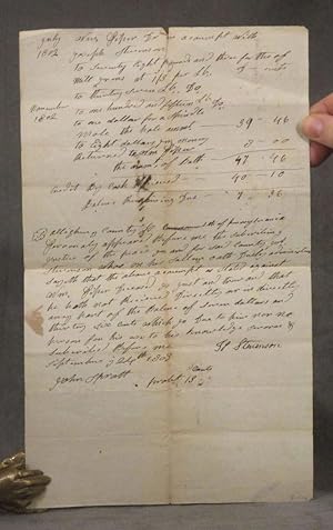 Handwritten Legal Complaint for unpaid account filed by Joseph Stevenson vs. William Piper or his...