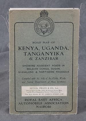 Road Map of Uganda, Tanganyika, and Zanzibar, Showing Adjacent Roads in Belgian Congo, Sudan, Nya...