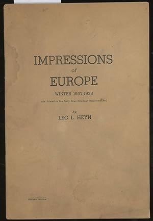 Impressions of Europe, Winter 1937-1938 (As Printed in The Daily News Standard, Uniontown, Pa.)