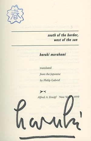 South of the Border, West of the Sun, SIGNED by Haruki Murakami