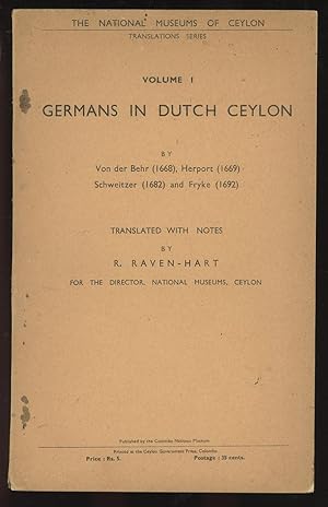 Germans in Dutch Ceylon: Volume I (This volume only)