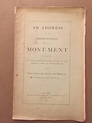 An address to the American people, in behalf of a monument to be erected in commemoration of the ...