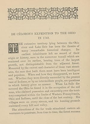 De Céloron's Expedition to the Ohio in 1749