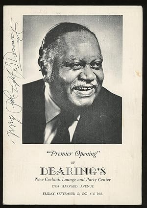 "Premier Opening" of Dearing's New Cocktail Lounge and Party Center, Friday, September 19, 1969- ...