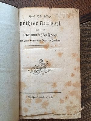 Nöthige Antwort auf eine sehr unnöthige Frage, 1778; Eine Duplik (1778); Eine Parabel (1778); Axi...
