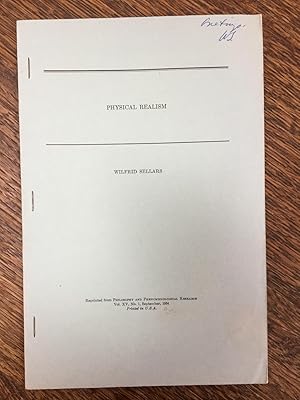 Physical Realism (inscribed) -- offprint from Philosophy and Phenomenological Research, Vol XV No...