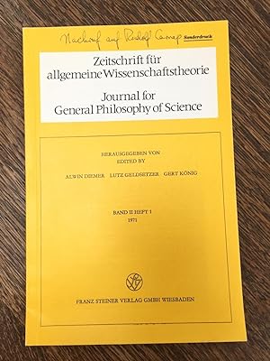 Nachruf auf Rudolf Carnap -- offprint from Journal for General Philosophy of Science, Band II Hef...