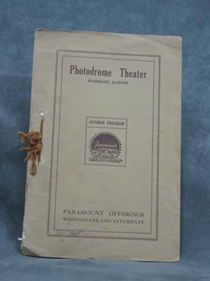 Paramount Pictures October Program for the Photodrome Theater, Richmond, Illinois, October 1914 P...