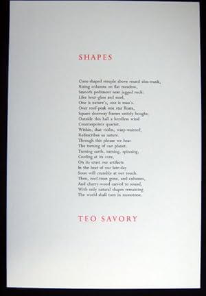 SHAPES (Broadside from Unicorn Press Series One Number Three)