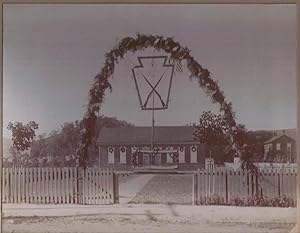 Original photograph of a patriotic keystone Trellis at the Little Red School House, PA