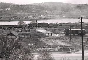 Original, official photograph of a P. & L. E. R. R. trainyard in Pittsburgh, PA, 1946