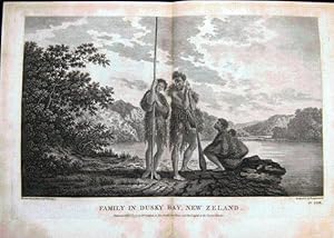 Family in Dusky Bay, New Zealand: Original plate from Cook's 'Voyage Towards the South Pole and R...