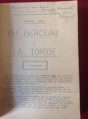 Du Berceau à la Tombe.Folklore de L'AUBE.