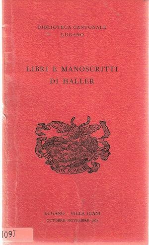 LIBRI E MANOSCRITTI DI HALLER