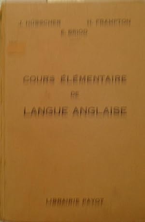 Cours élémentaire de langue Anglaise