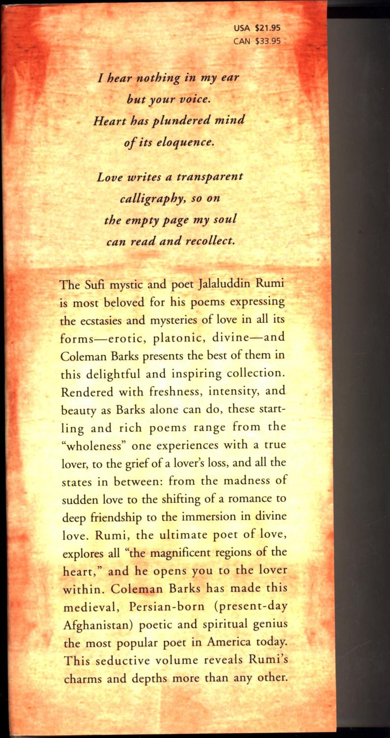 Rumi the Book of Love / Poems of Ecstasy and Longing by Rumi