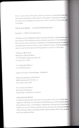 The Black Arrow / A Tale of The Resistance (SIGNED): Suprynowicz, Vin