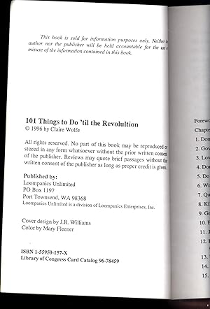 101 Things To Do 'Til the Revolution / Ideas and resources for self-liberation, monkey ...