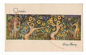 Diego Rivera Postcard. Wine Women & Flowers