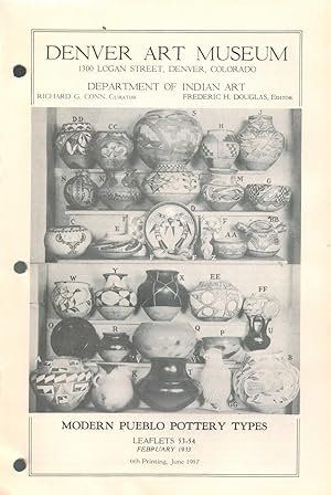 Modern Pueblo Pottery Types Department of Indian Art Leaflet 53 and 54