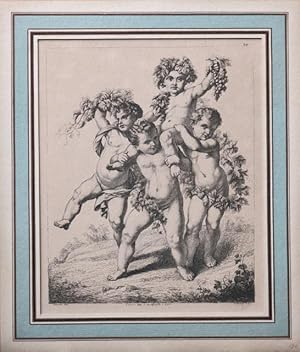 Putti con uva e pampini.