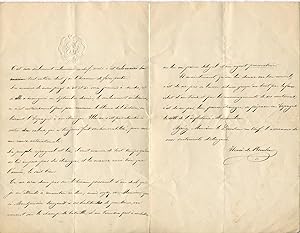 Lettre autographe signée Henri de BOURBON (et au dessous 3 petits points) au rédacteur en chef du...