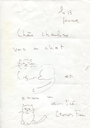 Lettre avec dessins sur le thème "Dessine moi un . chat".