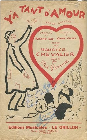 Chanson "Y ' a tant d'amour" tiré du film "Ma pomme" avec envoi autographe.