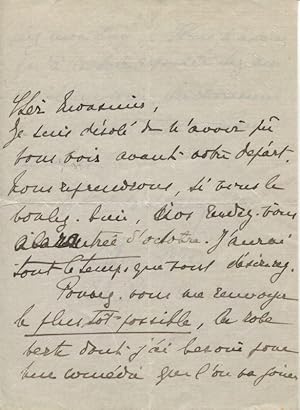 2 l.a.s. l'une du 1er février 1911, une page in-8°; l'autre de 1912, deux pages in-12. La premièr...