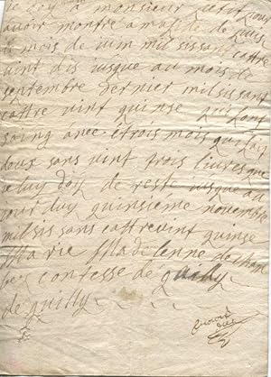 Reconnaissance d'une dette à M. Petit "pour avoir montré à ma fille depuis le mois de juin 1690 j...