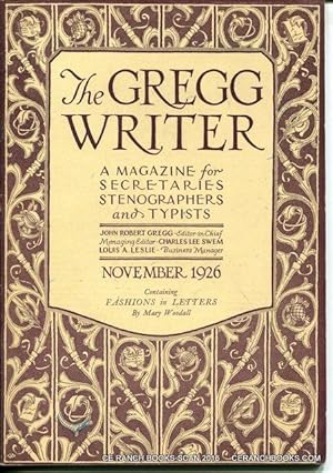 The Gregg Writer- A Magazine for Secretaries, Stenographers and Typists-November, 1926