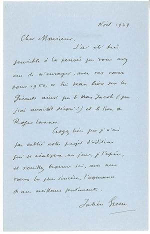 Lettre autographe signée