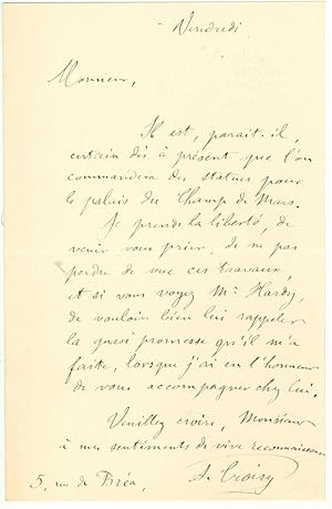 Lettre autographe signée