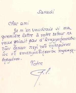 Lettre autographe signée