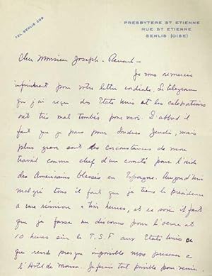 LETTRE AUTOGRAPHE SIGNÉE