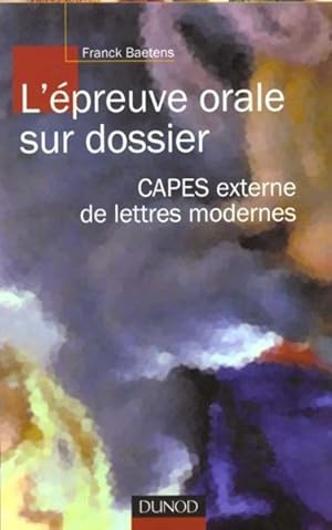 L'épreuve orale sur dossier