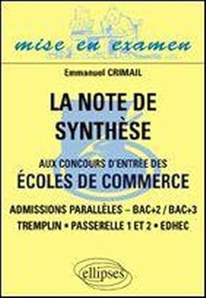 La note de synthèse aux concours d'entrée des écoles de commerce