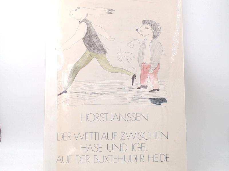 Der Wettlauf zwischen Hase und Igel auf der Buxtehuder Heide. Horst Janssen zeichnete und schrieb dieses Märchen im Jahre 1950. - Janssen, Horst