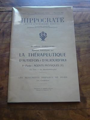 HIPPOCRATE (Numéro 1-2. Dix-huitième année. Mai-Juin 1951). Revue d humanisme médical. Aperçus hi...