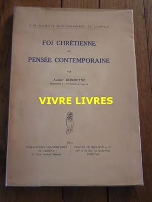 Foi chrétienne et pensée contemporaine