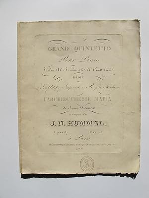 Grand Quintetto pour Piano, Violon,Alto, Violoncelle & Contrebasse. Dédié à Son Altesse Impériale...