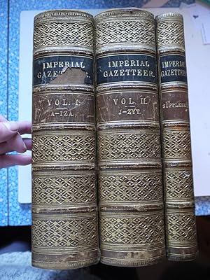 THE IMPERIAL GAZETTEER. 3 Volume Set, volumes 1 & 2 & Supplement, nice half Leather binding