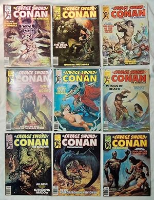 Lot 9 Savage Sword of Conan 1976 comics 14, 15, 16, 17, 18, 19, 20, 21, 22