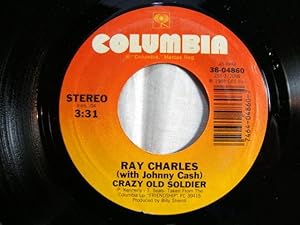 Ray Charles, Crazy Old Solider / I Ain't Gonna Worry My Mind 45 w/ Johhny Cash