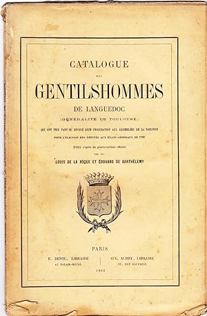 Catalogue des gentilshommes de Languedoc (généralité de Toulouse)