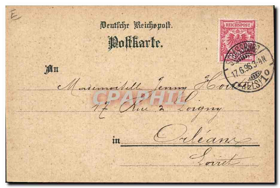 Carte Postale Ancienne Folklore Alsace Cigogne: - CPAPHIL